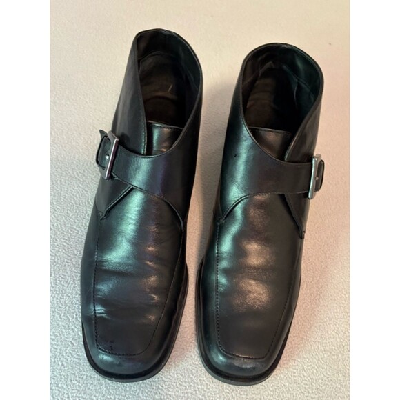 Etienne Aigner Black Leather Monk Strap Dress Shoes 8.5 main image 6